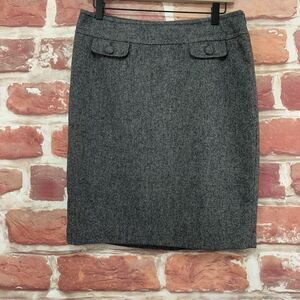 The Limited Skirt Women's Size 6 Gray Wool Blend Career Work Office Zip Up